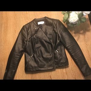 Cupcakes and cashmere faux leather jacket